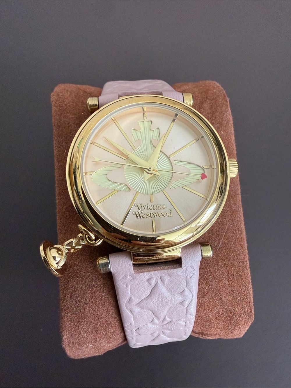 Vivienne Westwood Orb II Pink & Gold Watch VV006PKPK Genuine Leather